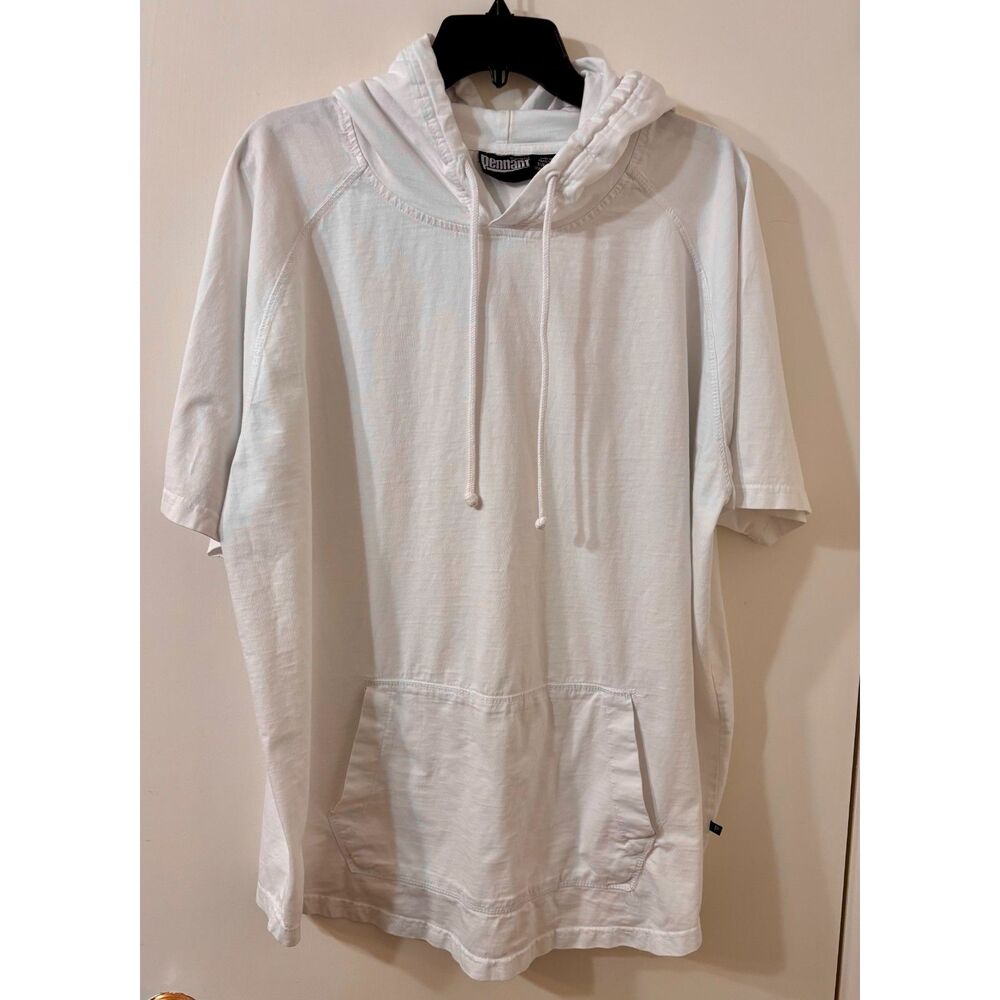 Pennant Sportswear Athleisure Mens 3X White 100% Cotton Short Sleeve Hoodie NWOT